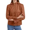 Women's Jackets Solid Color Velvet Hooded Long Sleeve Leather Short Jacket Warm Casual House Market Women Fall