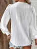 Bluzki damskie koszule elegancka bluzka solidna koszula koronna jesienna długi rękaw vneck panelu pullover najlepsze biuro lady sxxl