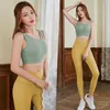 Ensembles actifs grande taille ensemble de Yoga pour femmes soutien-gorge antichoc taille haute Leggings deux pièces course sport Fitness