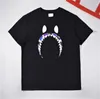 Mens T Shirt Fashion Shark Printing T Shirts Jacket Men Women High Quality Casual Shirts Purple Blue Green Size M-2XL