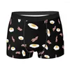 Cuecas padrão de comida ovo frito e bacon café da manhã homme calcinha homem roupa interior sexy shorts boxer briefs