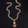 Pendant Necklaces Iced Out Bling Clown Necklace Women Men Punk Miami Cuban Link Chain Hiphop Choker Fashion Charm Jewelry