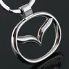5pcs / lot Mode voiture logo porte-clés Mazda voiture logo porte-clés tungstène et cuir porte-clés accessoires de voiture keyrings2539