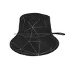 Berretti Kintsugi-Silver Mesh Cappello a secchiello Berretto da sole Kintsugi Argento Geometria geometrica Poligoni simmetrici Vettori Modelli di forma