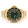 Mens Watches Rolx Movement Clean shipping 116713 18K Yellow Gold And Steel Ceramic Free Bezel Automatic Mechanical Casual Green Men's Sports Wrist Watches XUCAC