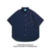 남성용 캐주얼 셔츠 짧은 슬리브 느슨한 느슨한 핏 브랜드 인치 옷 2023 남성 의류 카미사를위한 상단 탑 y blusa