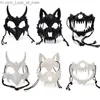 Feestmaskers Demonen Tijgers Weerwolfstijl Maskers Skeletrol Halloween Carnaval Masker Japanse Draak God Half Gezicht Cosplay Masker Feest Rekwisieten Q231007