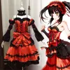 Anime datum a live tokisaki kurumi cosplay costume wig fancy gotic lolita prinsessan klänning kvinnor mardröm halloween fest outfitcosplay