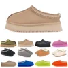 Designerschuhe Tasman Slipper kurze Schneestiefel Winter Slipper Knöchel Mode Kastanien Triple Sand Farbe Orange Blau Halten Sie warme Wolle echte Lederplattform Schuhe