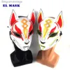 Theme Costume Anime Cosplay Dcor Japanese Fox Mask LED Neon Light Mask Halloween Come Mask Luminous LED Mask DJ Dance Glow Party PropsL231008