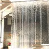 Cortinas de ducha Cortina 3D impermeable con 12 ganchos Baño transparente para decoración del hogar Accesorios de baño 180X180Cm 180X200Cm Gota Dhbhw