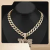 Designerschmuck Hip Hop Eisglas Diamantkette Halskette Englisches Alphabet Vollständiger Anhänger Persönlichkeit Herrenaccessoires Luxusschmuck