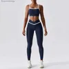 Active Sets Yoga Clothing Sets Women High Waist Leggings And Top Seamless Tracksuit Fitness Workout Outfits Gym Sports Wear Two Piece SetL231007