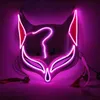 Thème Costume Glowing Demon Slayer Masque Cosplay Japonais Dessin Animé Néon Sarai Mascara Lumineux LED Masque De Renard Pour Halloween Noël L231008