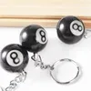 Nyckelringar Fashion Creative Billiard Pool Keychain Table Ball Key Ring Lucky Black No.8 Chain Harts smycken Tillbehör gåvor