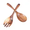 Spoons Cooking Accessories Dinner Kitchen Tools Cutlery Salad Serving Tableware Large Wooden Spoon Fork