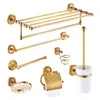 Bath Accessory Set Antique Bathroom Accessories Sets Wall Mounted Paper Holder Brass Bathroom Hardware Set Soap Basket Toilet Brush 231006