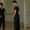 Stage Wear Boys Latin Dance Tops Short Sleeves V Neck Black T Shirt Male Kids Cha Rumba Ballroom Clothing Practice DNV18671