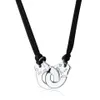 Mode smycken 925 Silver Handcuff Les Menottes Pendant Necklace med justerbart rep för män Kvinnor Frankrike Bijoux Collier Gift270y