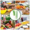 Fourchettes 10pcs fourchette de fruits portable choisit une feuille adorable en forme de cure-dent vert élégant léger décoratif mignon pour les raisins