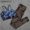 Conjuntos activos Conjunto de gimnasio NORMOV Tie Dyeing, conjunto deportivo sin costuras para mujer, conjunto de gimnasio para levantar glúteos, conjunto de entrenamiento de cintura alta para mujer, chándal para mujer, camiseta sin mangas L231007