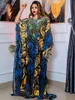Ethnic Clothing African Dresses For Women 2023 Middle East Muslim Beaded Sequin Printed Long Robe Eevning Party Nigeria