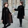 Dames Bont ZXRYXGS Verkooppromotie Halflange kunstjas Mode Elegante jassen 2023 Herfst Winterkleding Damesjassen Zwart Wit