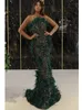 Casual Dresses Women Summer Sexy Strapless Off Shoulder Backless Mesh Sequin Feather Green Maxi 2023 BodyCon Elegant Evening Party Club