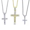 Chains Fashion Female Cross Pendants Drop Gold Silver Color Crystal Pendant Necklace Jewelry For Men Women Whole286V