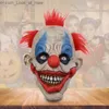 Party Masks Horrible Realistic Scary Clown Mask for Halloween Festival Party Face Mask X3UC Q231007