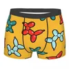 Sous-vêtements Ballon Animal Chiens Motif en jaune Hommes Boxer Slips hautement respirants Cadeaux d'anniversaire de qualité supérieure