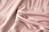 Casual jurken lente herfst vrouw jurk lange mouw roze hoge taille vestido streetwear voor vrouwen