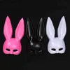 Masques de fête Oreilles de lapin colorées Masque Mascarade Cosplay Masque Sexy Femme Anime Costume Accessoires de fête Halloween Carnaval Dress Up Accessoires Q231007