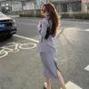 Vestidos de trabalho outono e inverno 2023 temperamento elegante terno profissional coreano moda saia de duas peças