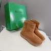 أزياء SNAP SNAP في الكاحل مصمم أحذية نسائية Fur Martin Boots أصلية جلدية من جلد العجل الحمل