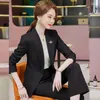 Zweiteilige Damen-Hosenanzüge, Blazer, Damen-Business-Anzüge, Hosen- und Oberteil-Sets, Arbeitskleidung, Jacke, Damen, Büro, Uniform-Stile, Lila