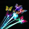 Led rave brinquedo borboleta led luz de fibra óptica extensão do cabelo barrette festa luz flash clipe trança barra hairpin peruca dia das bruxas natal