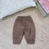 Pantalons d'hiver pour enfants en bas âge, épais et chauds, Style coréen, en coton, couleur Pure, Haren pour enfants, 2023