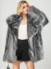 Cappotto di pelliccia da donna di alta qualità da donna 2023 inverno spesso caldo soffice outwear lusso oro argento finto giacca cappotto di pelliccia