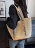 Sacos de compras Bolsas de luxo Bolsas femininas Designer de palha tecido saco de compras clássico saco de balde grande sacolas escolares 231006