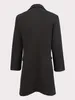 Cappotto da donna in lana lungo monopetto nascosto invernale di design da donna, cappotto formale in lana da ufficio