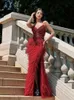 Feather Beading Evening Dresses Spaghetti V Neck Bodice Prom Party Gown Side Split Criss Cross Strap Back Celebrity Dress 326