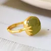 Cluster Rings Silver Inlaid Natural Hetian Sapphire Green Leaf Bamboo Cool Craft Light Luxury Women Charm Opening Adjustable Ring