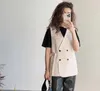 QNPQYX Korean Version Suit Vests Women's Short Spring New Loose V-neck Fashion Vest Jacket Women Large Size M-3XL