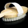 كامل- 1 PCS فرشاة حمام خشبي طويلة مقبض تصل إلى خلفية دش الدش Bristle Spa Scrubber حمام 42 7 سم S9 DIS20236I