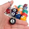 Nyckelringar Fashion Creative Billiard Pool Keychain Table Ball Key Ring Lucky Black No.8 Chain Harts smycken Tillbehör gåvor