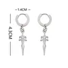 Street Hip Hop Men Woman Fake Piercing Ear Cuffs Hanging Earrings Clip No Hole Stainless Steel Earring For Teens 1 pcs