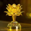 Gold Battery Buddha Music Speaker Light Flower Fancy Colorful Changing LED Lotus Flower Romantic Wedding Decoration Party Lamp AC8276g