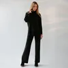 Frauen Zwei Stück Hosen Pullover Stricken Set Oansatz Split Y2k Kleidung 2023 Herbst Winter Offizielle Pullover Mode Lässig Weiblichen kleid