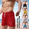 Vêtements de nuit pour hommes Hommes Shorts lâches Sexy Creux Out Résille Sous-vêtements Boxer Cordon Lounge Mâle Housewear Mesh Respirant Plage